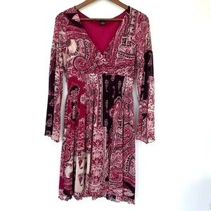 Vertigo Paris surplice midi dress, empire waisted  with bell sleeves